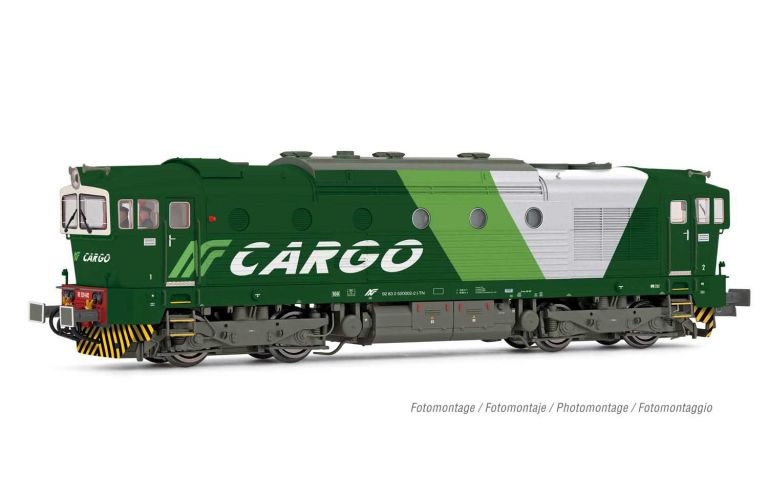 Rivarossi HR 2865S Nord Cargo Italia, diesel locomotiva D.753 livrea verde/bianco con scritte UIC, periodo VI DCC Sound Rivarossi