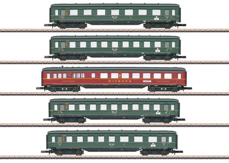 Marklin scala Z Miniclub 87352 Gruppo di carrozze con grembiule per treni rapidi Marklin
