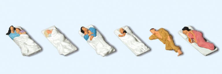 PREISER HO 10300 Sleeping coach travellers