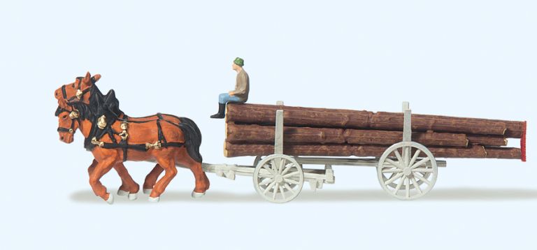 PREISER HO 79477 wood Horse-drawn wagon PREISER