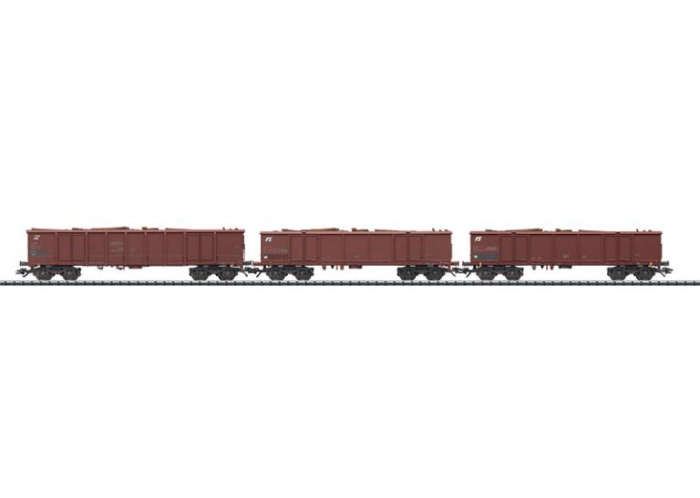 Trix HO 24535 Gruppo con 3 carri FS a sponde alte con carico Trix