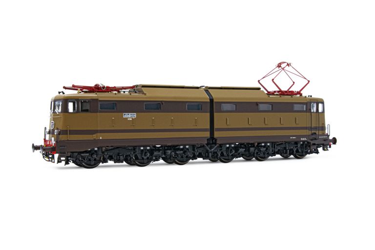 Rivarossi HR2872 FS, locomotiva elettrica E.645, 2a serie, vetri frontali d'origine, livrea castano/isabella, ep. IV-V Rivarossi