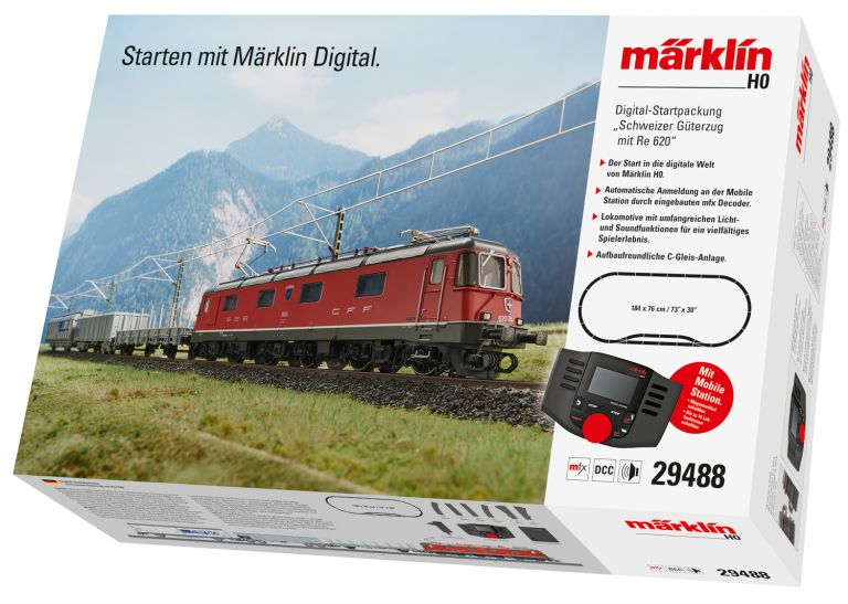 MARKLIN HO 29488 "Swiss Freight Train with a Class Re 620" Digital Starter Set MARKLIN