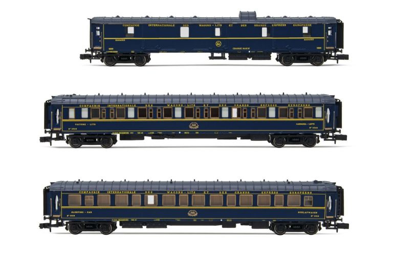 ARNOLD HN4401 CIWL, set di 3 carrozze "Train Bleu", composto da 1 bagagliaio e 2 carrozze letti Lx, ep. III Arnold