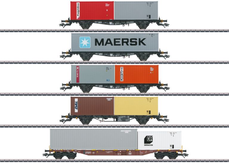 Marklin HO 47680 Gruppo di carri di supporto per container Marklin