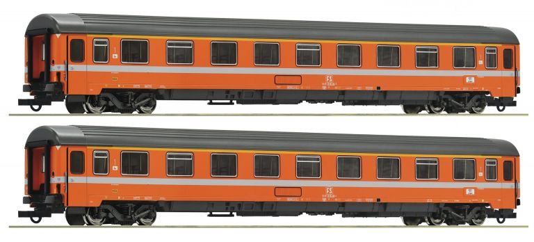 Roco 74033 Set (2) di due carrozze Eurofima per il treno rapido EC "Mont Cenis" delle FS Roco