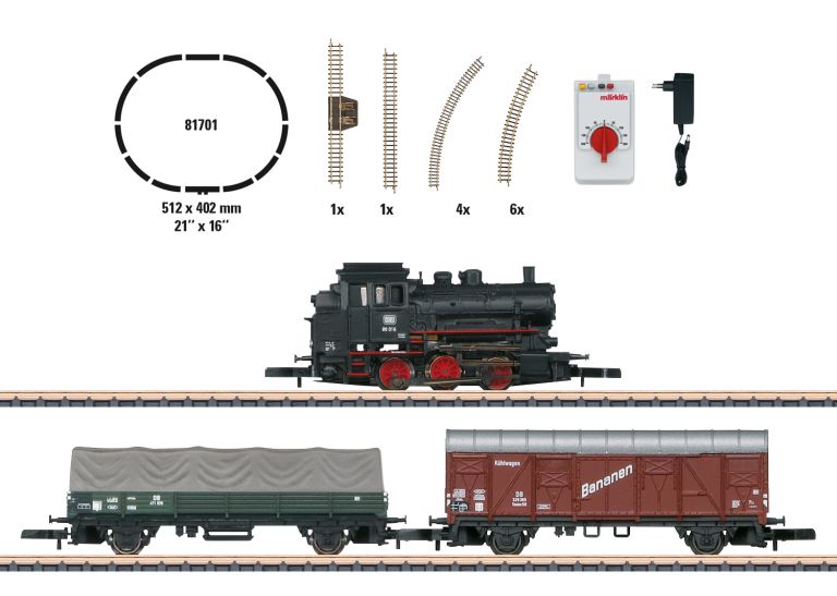 MARKLIN Miniclub 81701 "Freight Train" Starter Set with a Class 89 Steam Locomotive