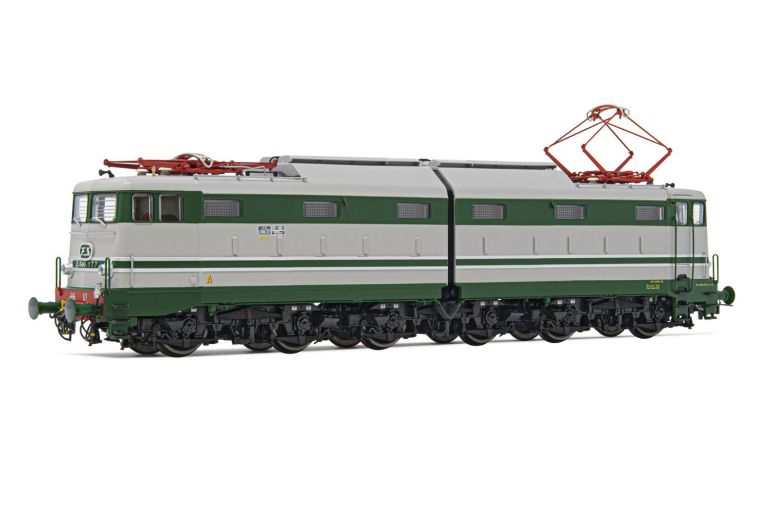 Rivarossi HR 2869S FS, locomotiva elettrica E.646, 2a serie, livrea verde/grigia con modanature d'alluminio e carrelli neri, ep. IV, con DCC Sound decoder Rivarossi