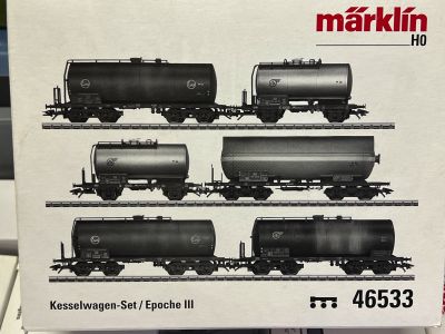 MARKLIN HO 46533 SET OF 6 EVA TANK CARS WEATHERED MARKLIN