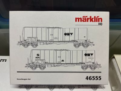 MARKLIN HO 46555 SET 2 CARRI CISTERNA OMV OBB EPOCA V MARKLIN