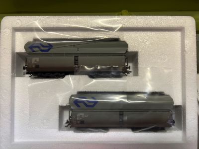 MARKLIN HO 46250 SET OF 2 NS CARGO FREIGHT COAL CARS WEATHERED MARKLIN