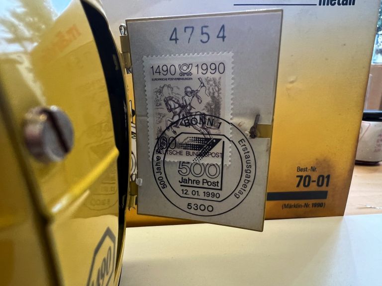 MARKLIN 1990 Raro Furgone blindato in lamierino "Deutsche post" come nuovo con scatola originale