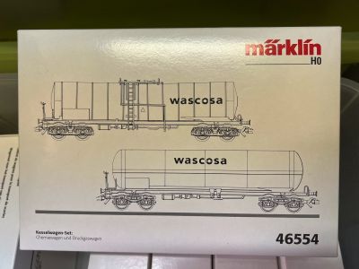 MARKLIN HO 46504 SET OF 2 WASCOSA TANK CARS CARS WEATHERED MARKLIN