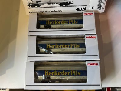 MARKLIN HO 46328 SET 3 CARRI ALTA CAPACITA' "HERFORDER PILS" MARKLIN