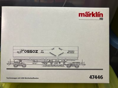 MARKLIN HO 47446 CARRO MERCI CON SEMIRIMORCHIO POSSOZ MARKLIN