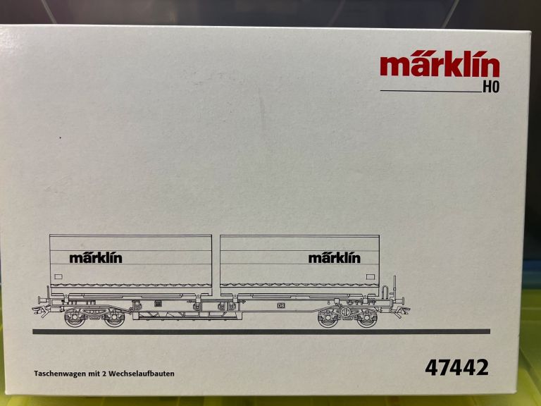 MARKLIN HO 47442 SET CARRO CONTAINER DB MARKLIN EPOCA V
