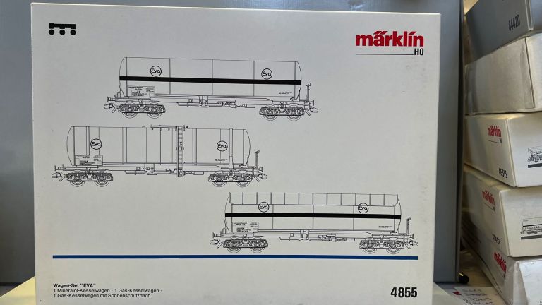 MARKLIN HO 4855 SET 3 CARRI CISTERNA EVA