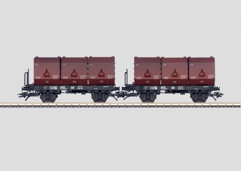 MARKLIN HO 48271 COPPIA CARRI CONTAINER CON CARBONE COME NUOVI IN SCATOLA