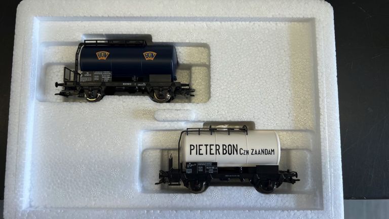 MARKLIN HO 48452 SET 2 CARRI CISTERNA OLANDESI PIETER BON A 2 ASSI COME NUOVI
