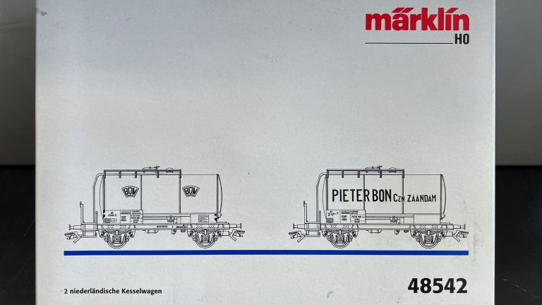 MARKLIN HO 48452 SET 2 CARRI CISTERNA OLANDESI PIETER BON A 2 ASSI COME NUOVI