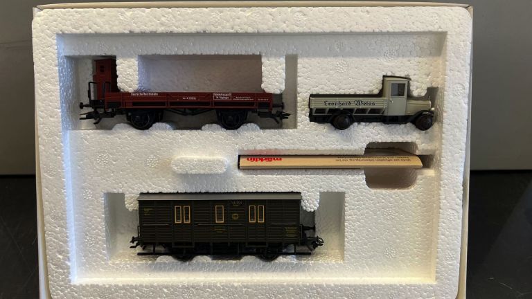 MARKLIN HO 4509 COPPIA CARRI DEUTSCHE REICHSBAHN + CAMION COME NUOVI IN SCATOLA
