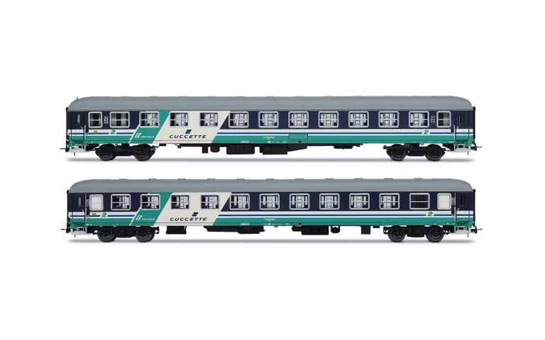 Rivarossi HR4376 FS, set di 2 carrozze cuccette UIC-X Tipo 1968, livrea XMPR, ep. V