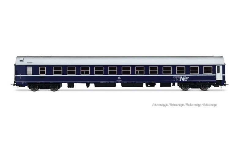 RIVAROSSI HO HR4410 FS, 3-unit pack of Exp 234/235 Remus Roma - Wien, WR "Pistoiesi" ex CIWL + WLABm MU '68 TEN + UIC-X '75 2nd class, grey