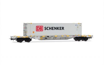 Rivarossi HR6703 Carro porta-container a 4 assi Sgnss, livrea grigia, caricato con container da 45' "DB Schenker" Rivarossi