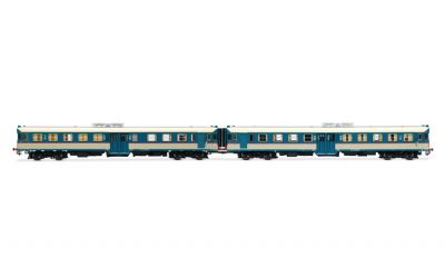 Lima Expert HL2676 FS, set di 2 unit&agrave; ALn 668 serie 1200 (doppia porta centrale, marmitte sul tetto), livrea d'origine con finestrini frontali piani Rivarossi
