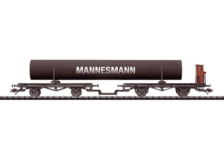 TRIX HO 24068 Coppia di carri a bilico con tubo " Mannesmann" Trix